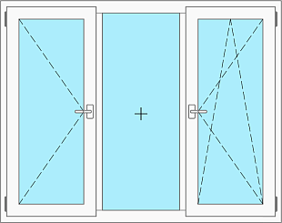 Окно трехстворчатое