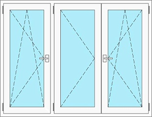 Окно трехстворчатое