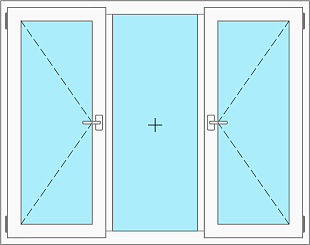 Окно трехстворчатое