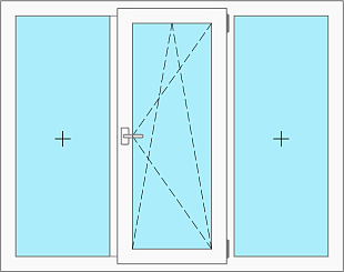 Окно трехстворчатое