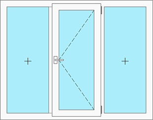 Окно трехстворчатое